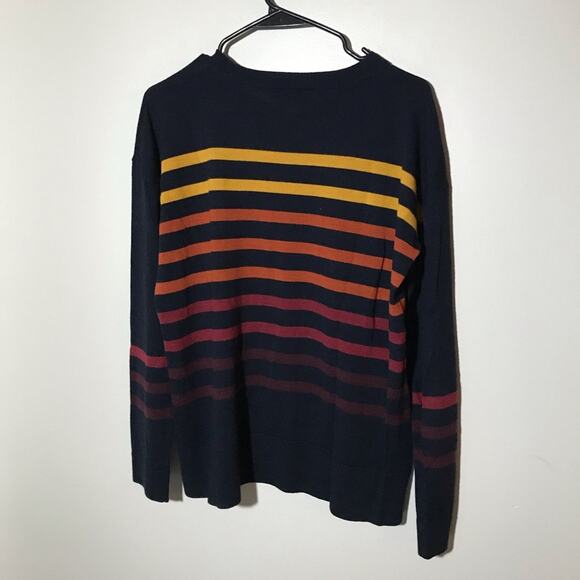Pendleton merino wool striped rainbow long sleeve crewneck pullover sweater S - Picture 2 of 7
